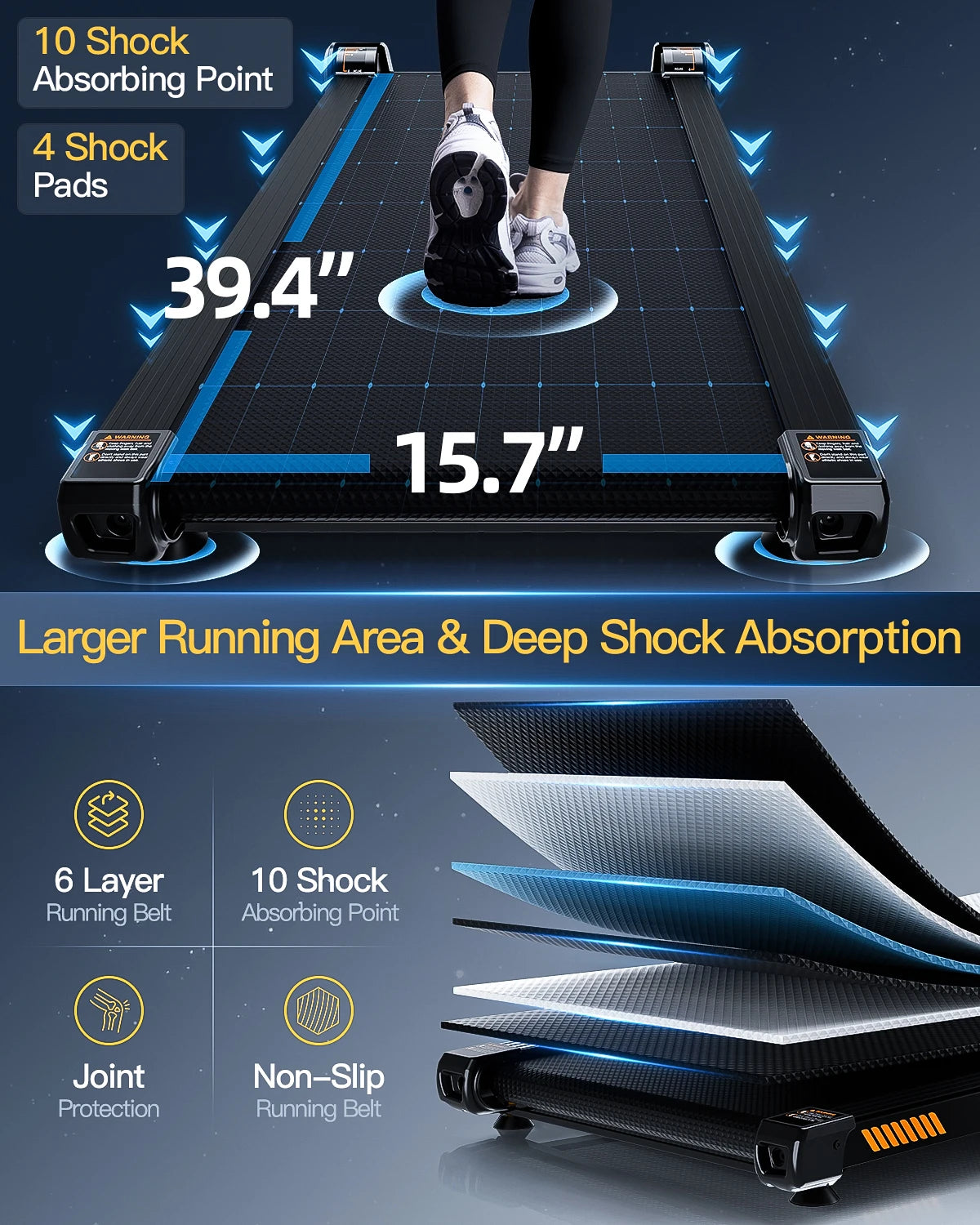 13% 6-Level Walking Pad with Auto Incline