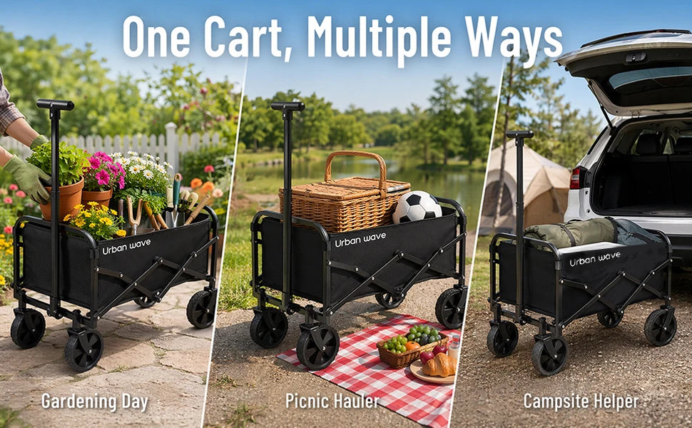 Collapsible 220 lbs Capacity Wagon with Wheels