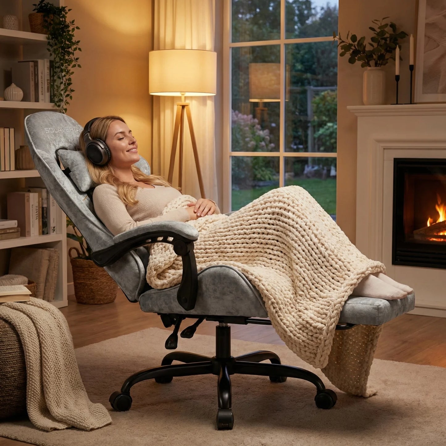 Computer Office Chair with Comfy Fabric