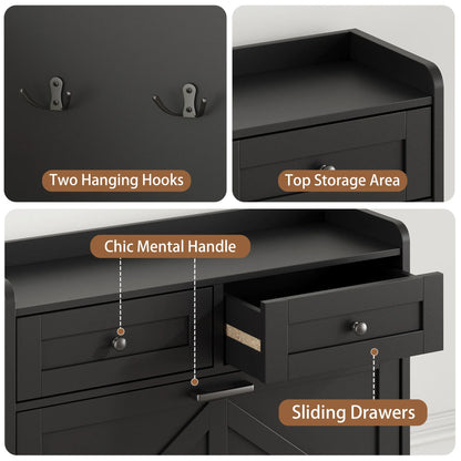 Shoe Cabinet with 3 Flip and 2 Drawers