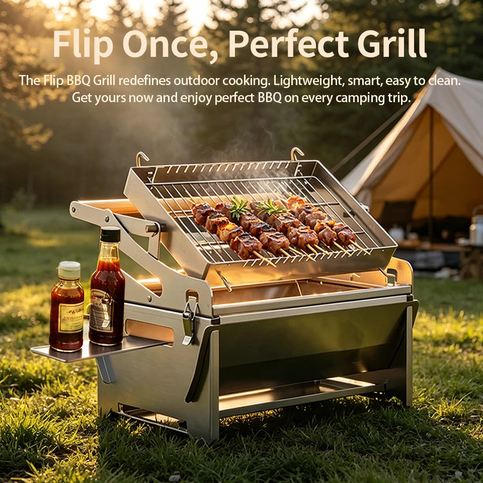 360° Portable Foldable Rotating Charcoal Grill