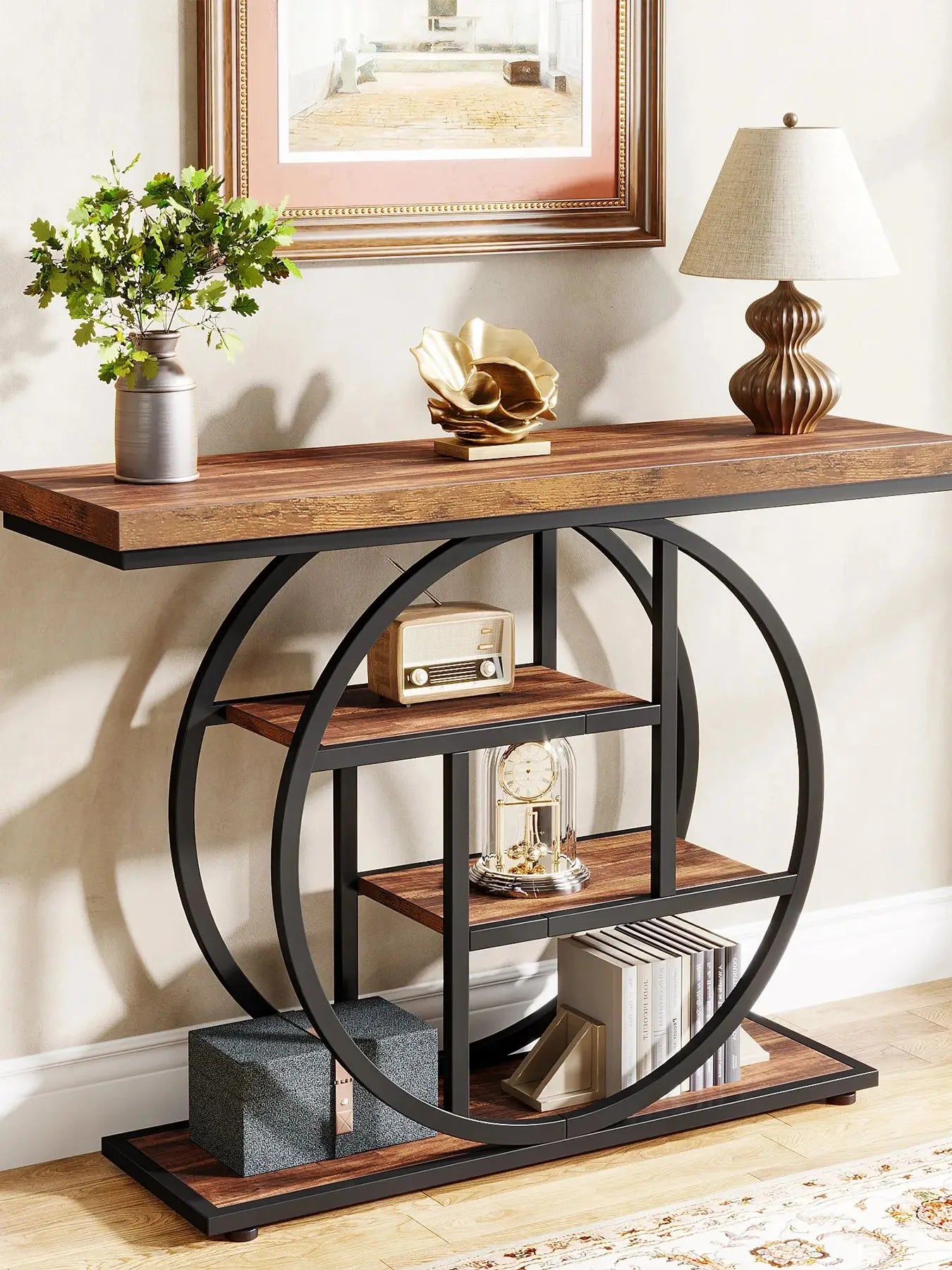 41.3-Inch 4-Tier Industrial Entryway Table