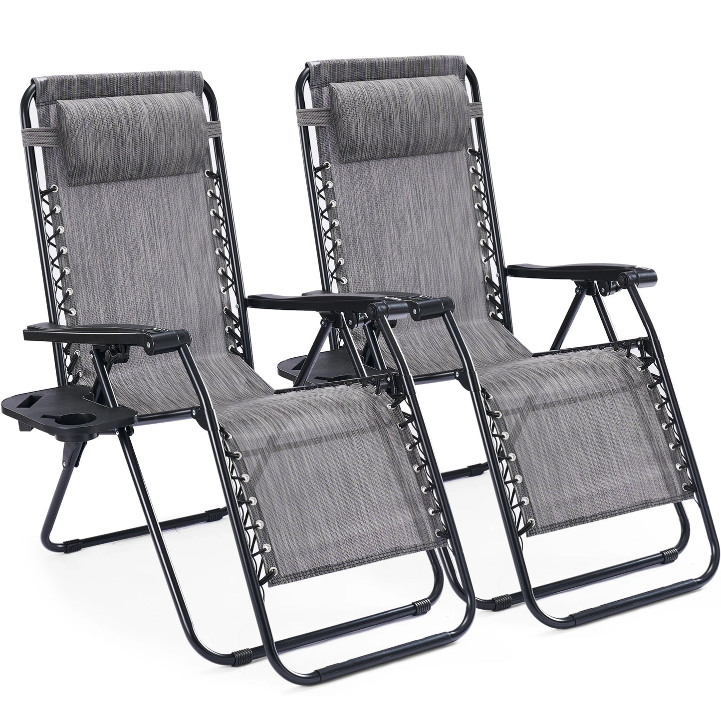Set of 2 Portable Zero Gravity Recliner Chairs