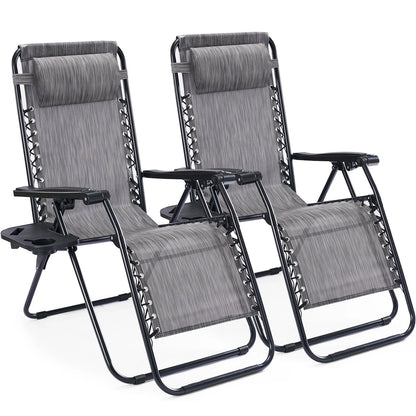 Set of 2 Portable Zero Gravity Recliner Chairs