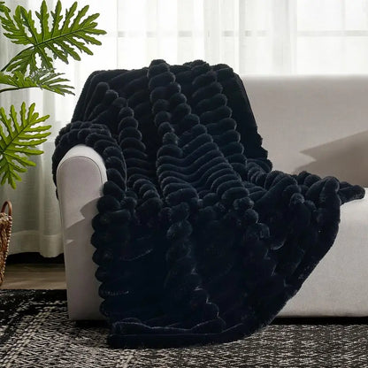 Faux Fur Throw Blanket for Couch