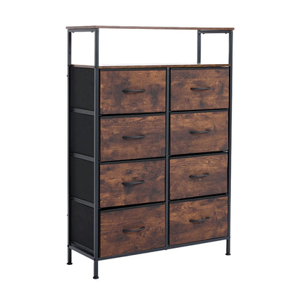 Wooden Top TV Stand with Fabric Drawers