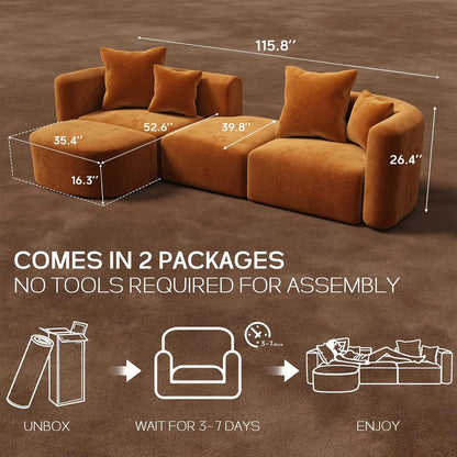 Luxury Modular Sectional Couches with Ottoman