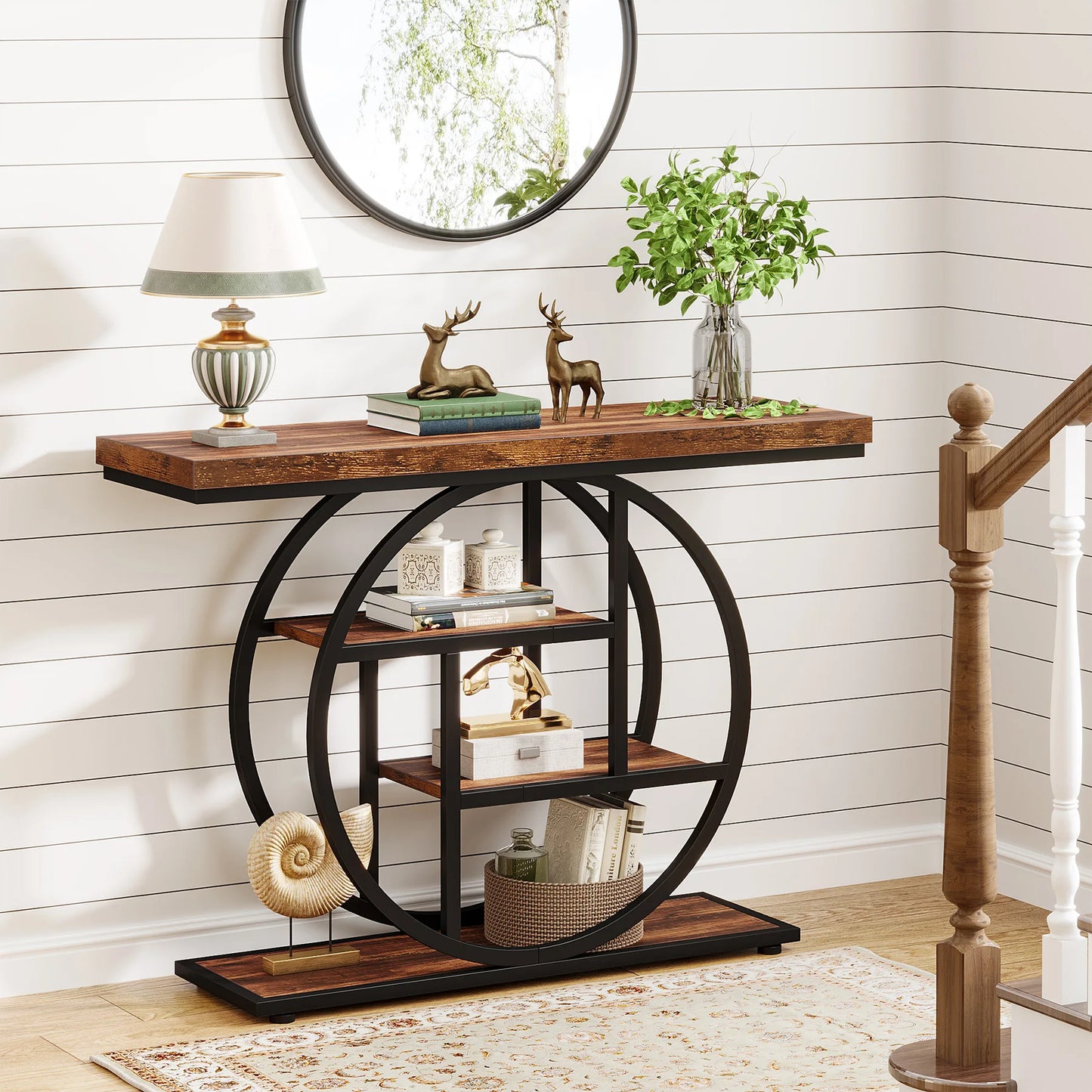 41.3-Inch 4-Tier Industrial Entryway Table