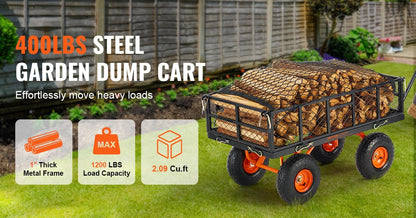Garden Cart Sturdy Metal Utility Wagon
