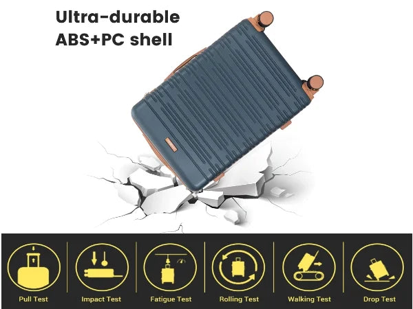 4-Piece ABS Suitcase With Spinner Wheels/Lock