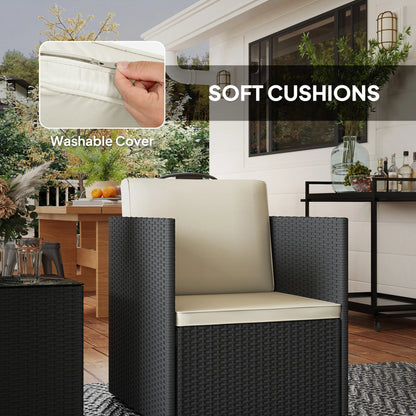 3 Piece Folding Bistro Set, Black
