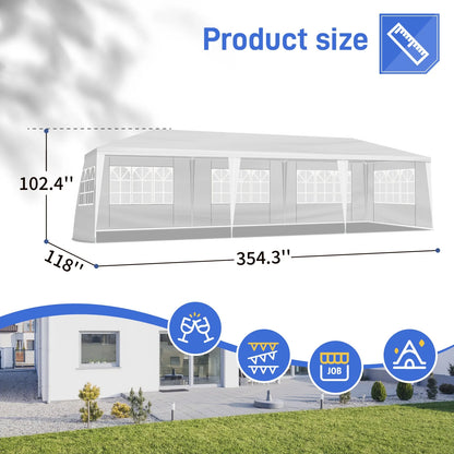 10'x30' Canopy Tent with 8 Removable Walls