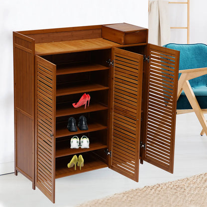 7 Tier Multifunctional Bamboo Shoe Rack Organizer