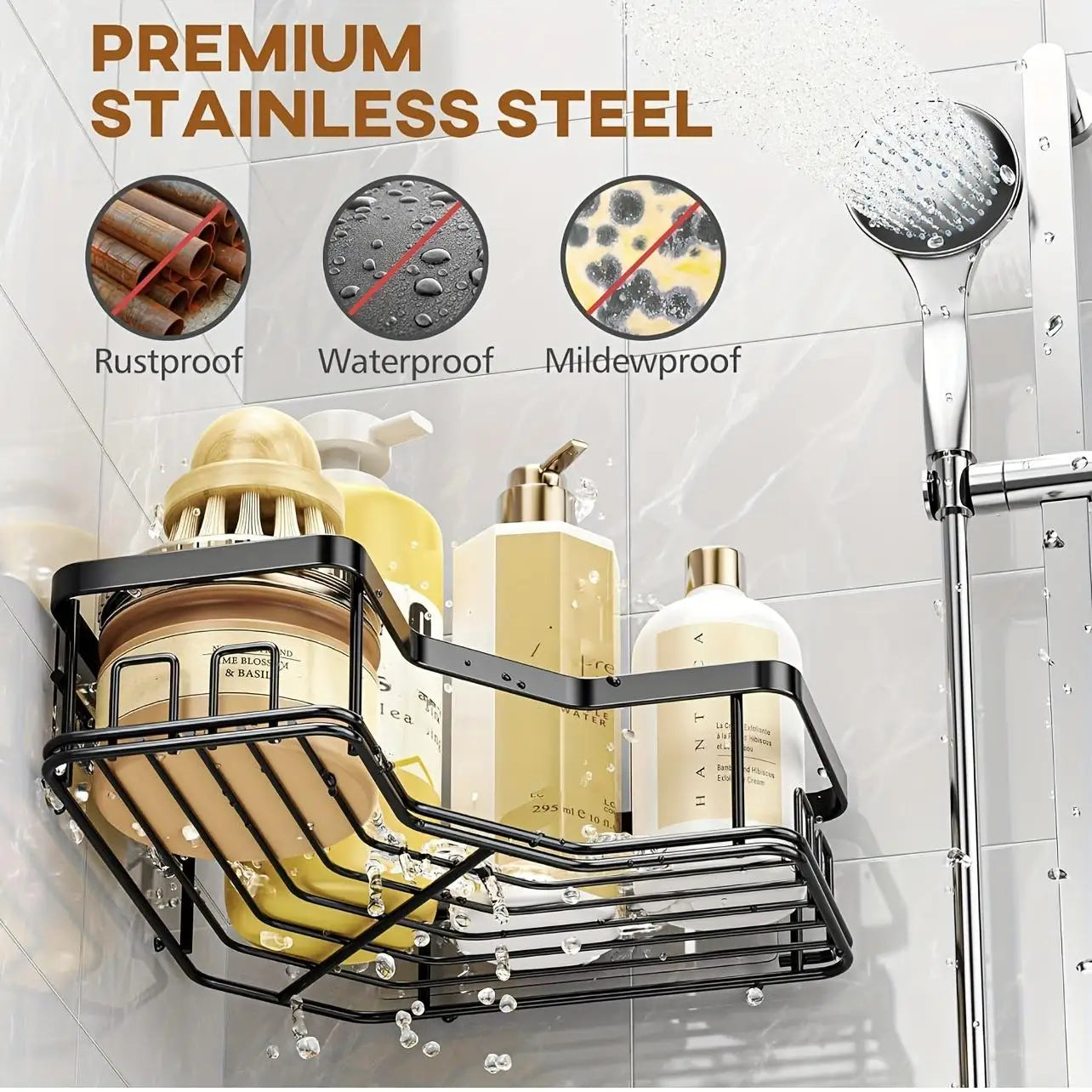 3/5 Pack Adhesive Shower Organizer