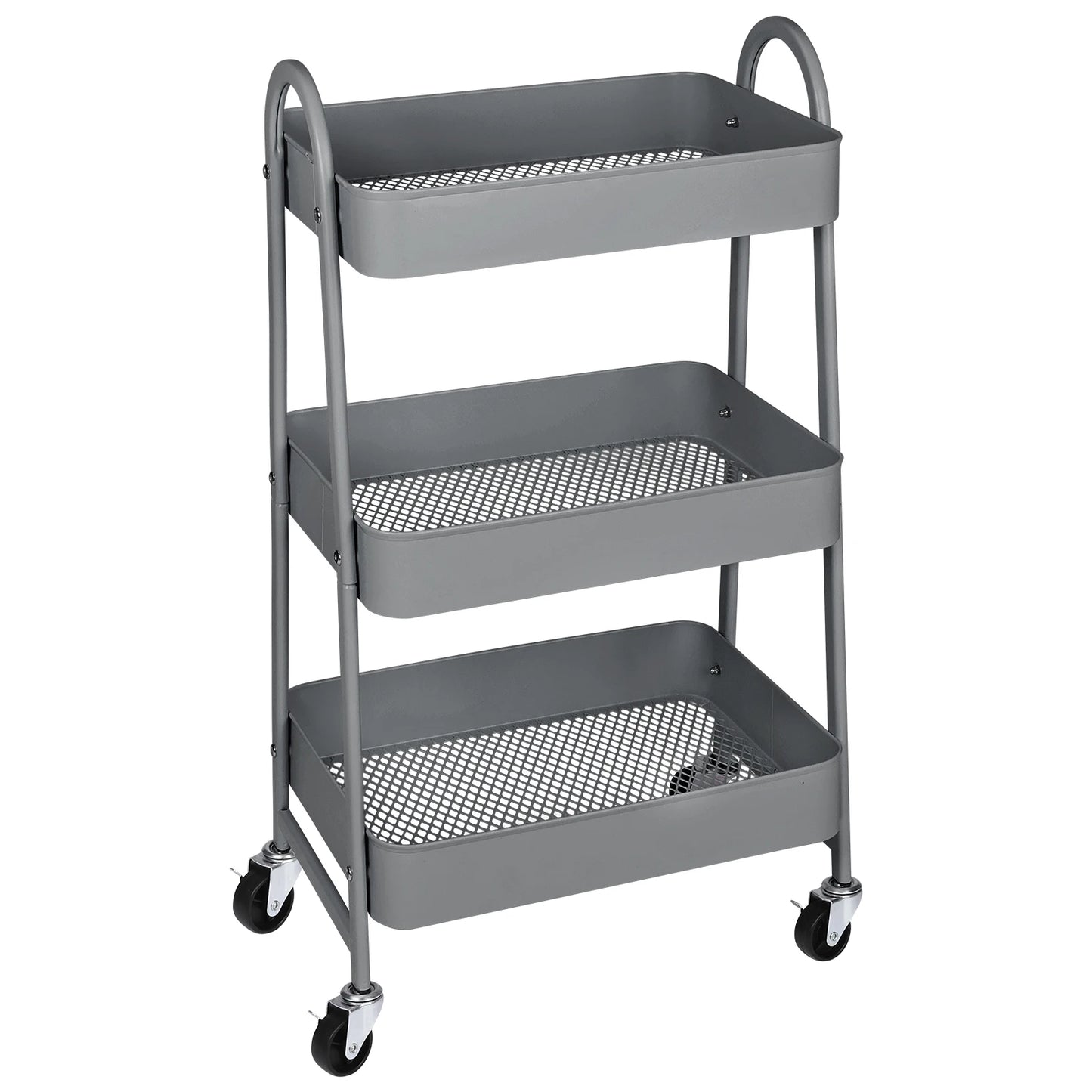 3-Tier Storage Kitchen Cart with Lockable Wheels