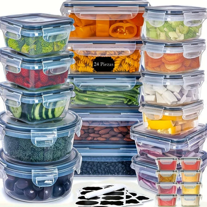 48Pcs BPA-Free Food Storage Set with Labels