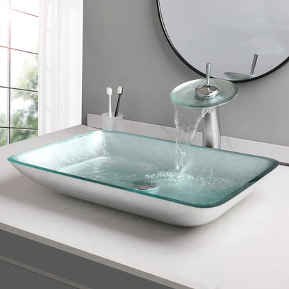 Tempered Glass Washbasin Faucet Set