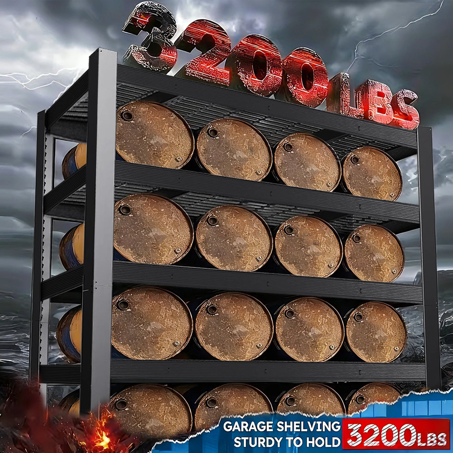 84 Inch Heavy-Duty Metal Storage Rack