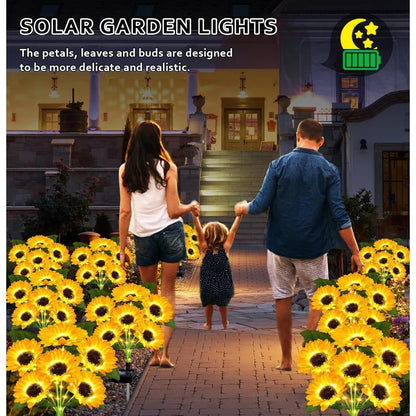 24 Sunflower Solar Lights, Waterproof Outdoor Decor
