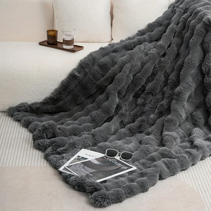 Faux Rabbit Fleece Blanket