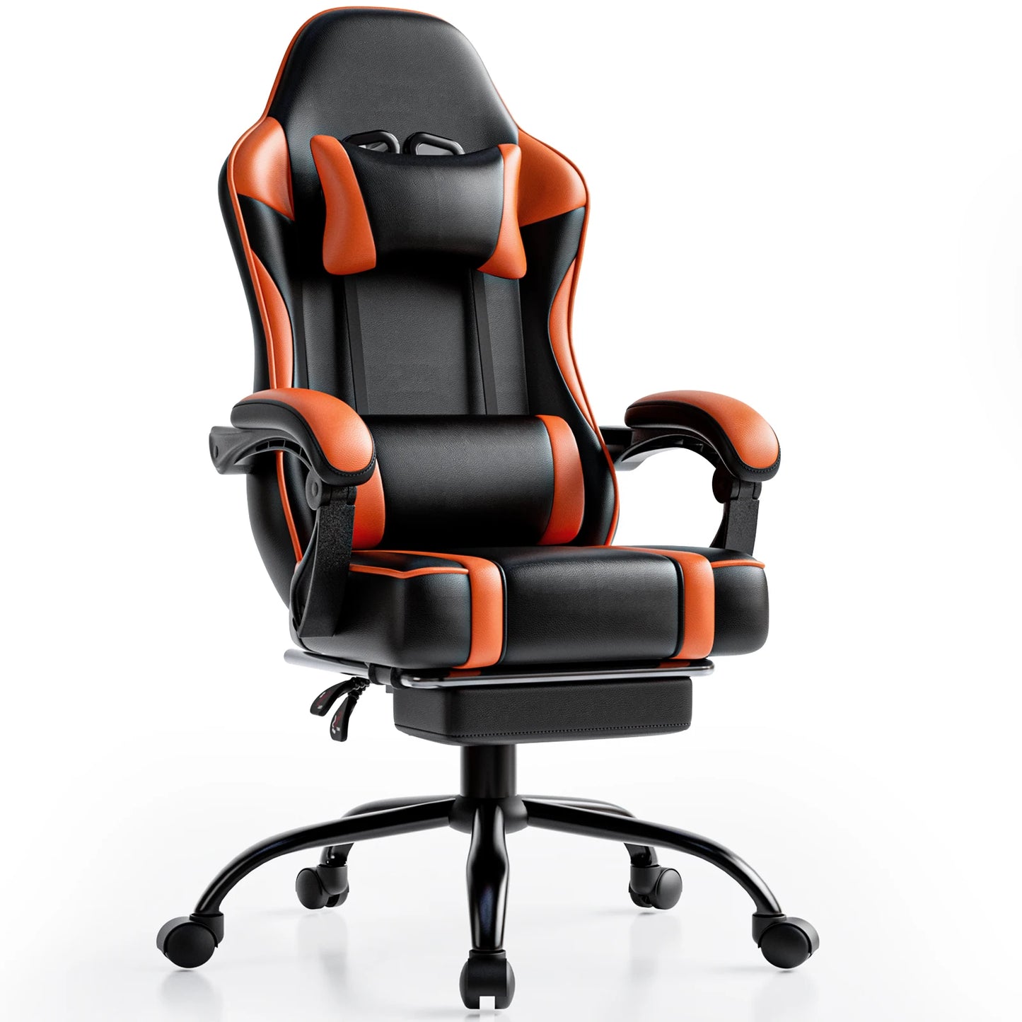 Gaming Chair with Footrest Leather Office Desk