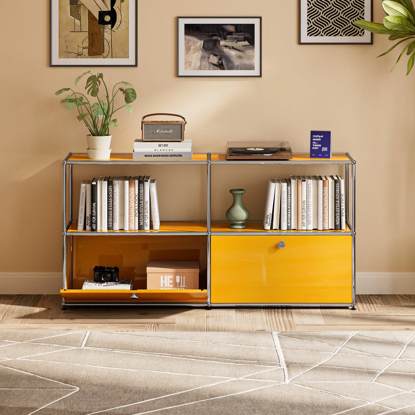 Modern Modular Metal Storage Cabinet Freestanding Organizer