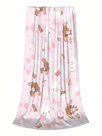 Cartoon Sugar Bunnies Coral Fleece Throw Blanket
