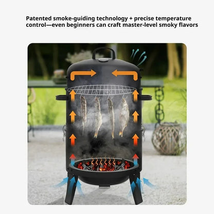 3-Tier Charcoal Smoker Grill