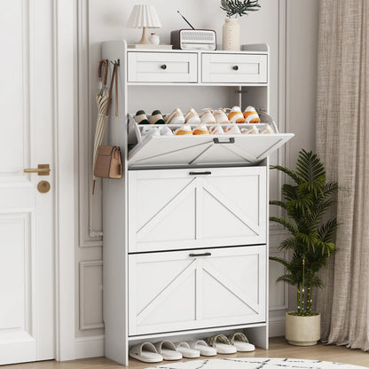 Shoe Cabinet with 3 Flip and 2 Drawers