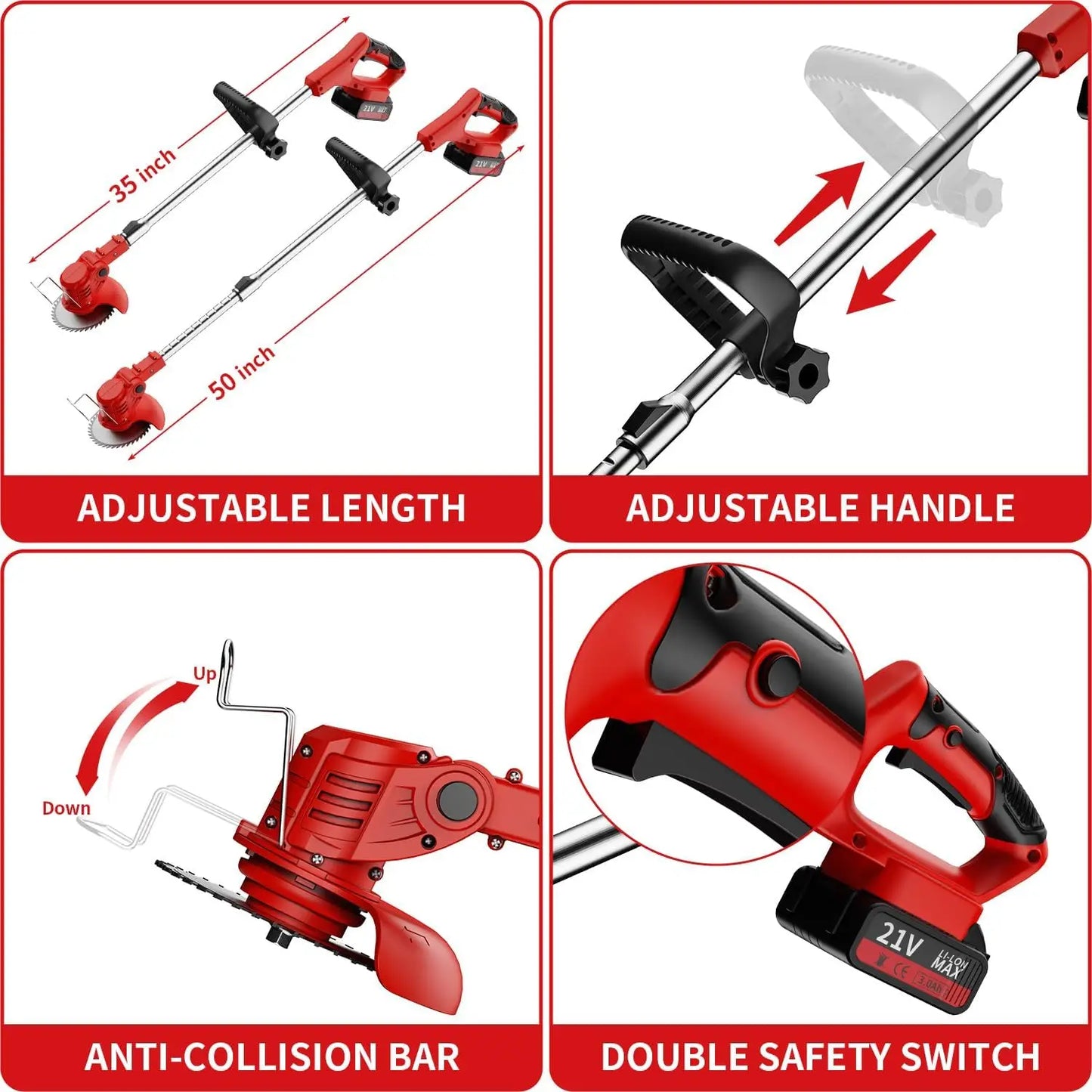 Cordless Lawn Trimmer Weed Wacker Lawn Mower