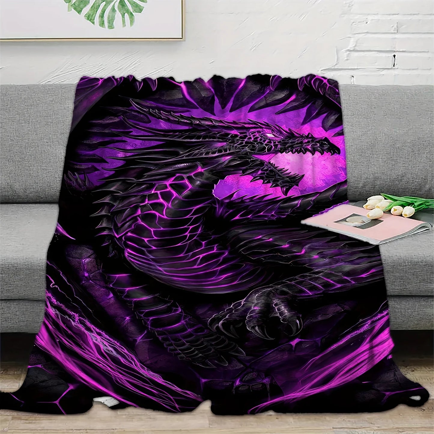 Dragon Print Flannel Gift Blanket