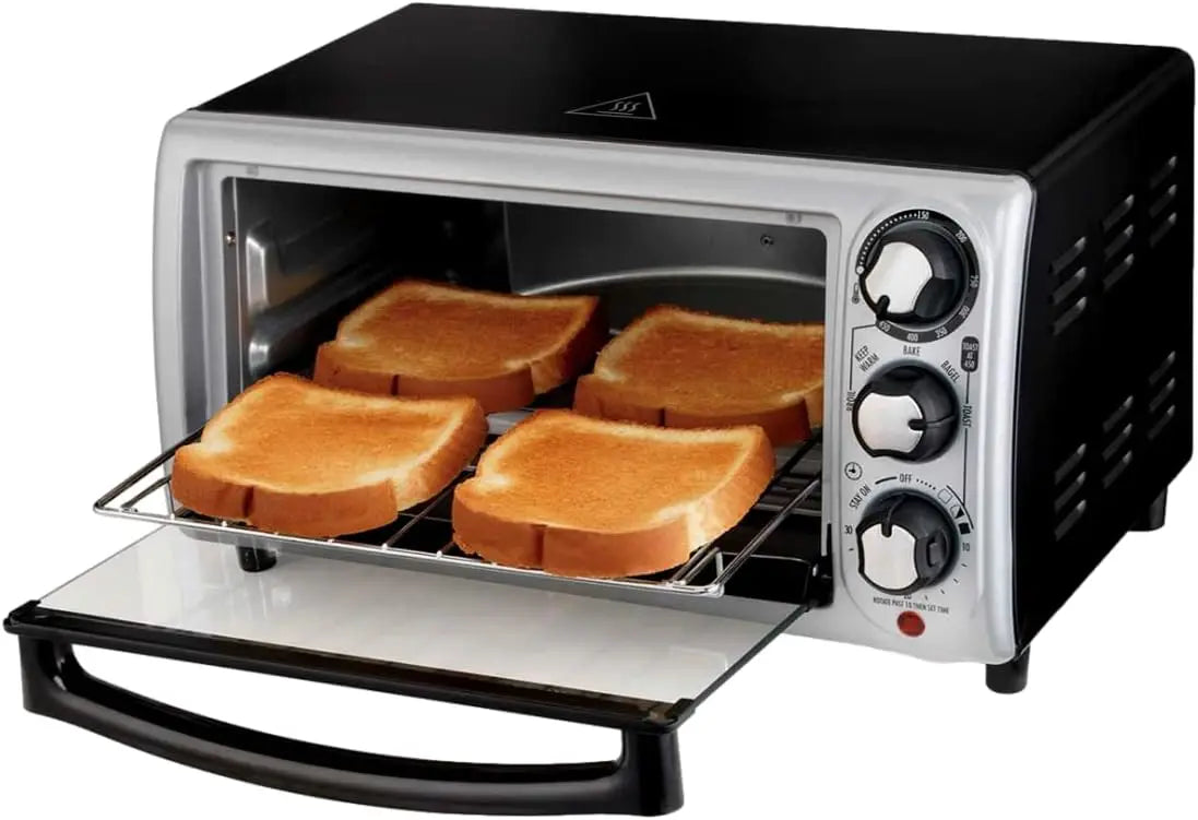 4-Slice Silver Toaster Oven