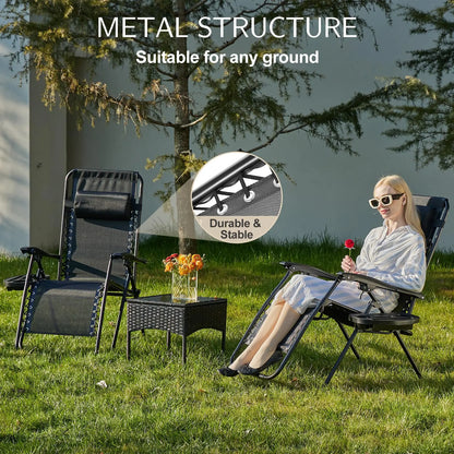 Portable Recliner Camping Chair with Cup Holder