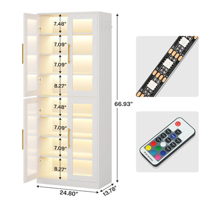 8-Tier Shoe Cabinet with LED Lights