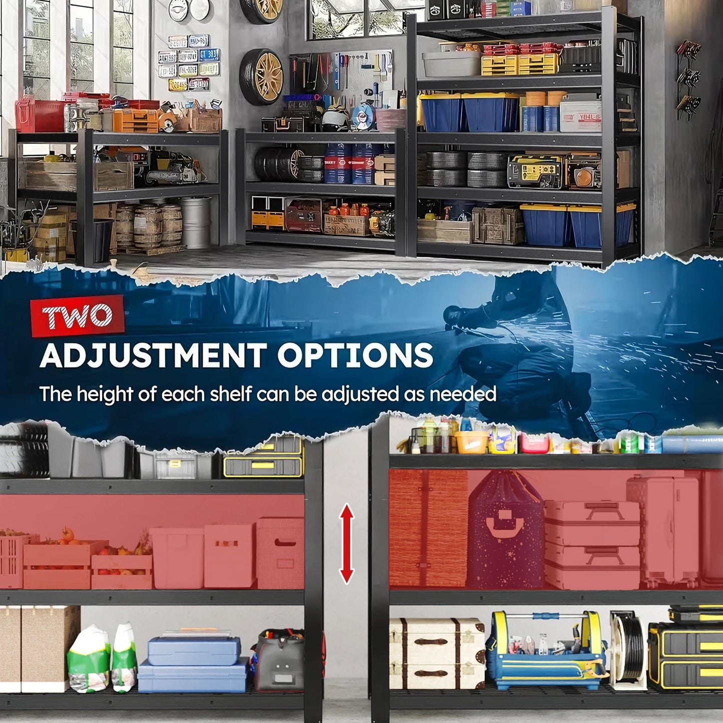 84 Inch Heavy-Duty Metal Storage Rack