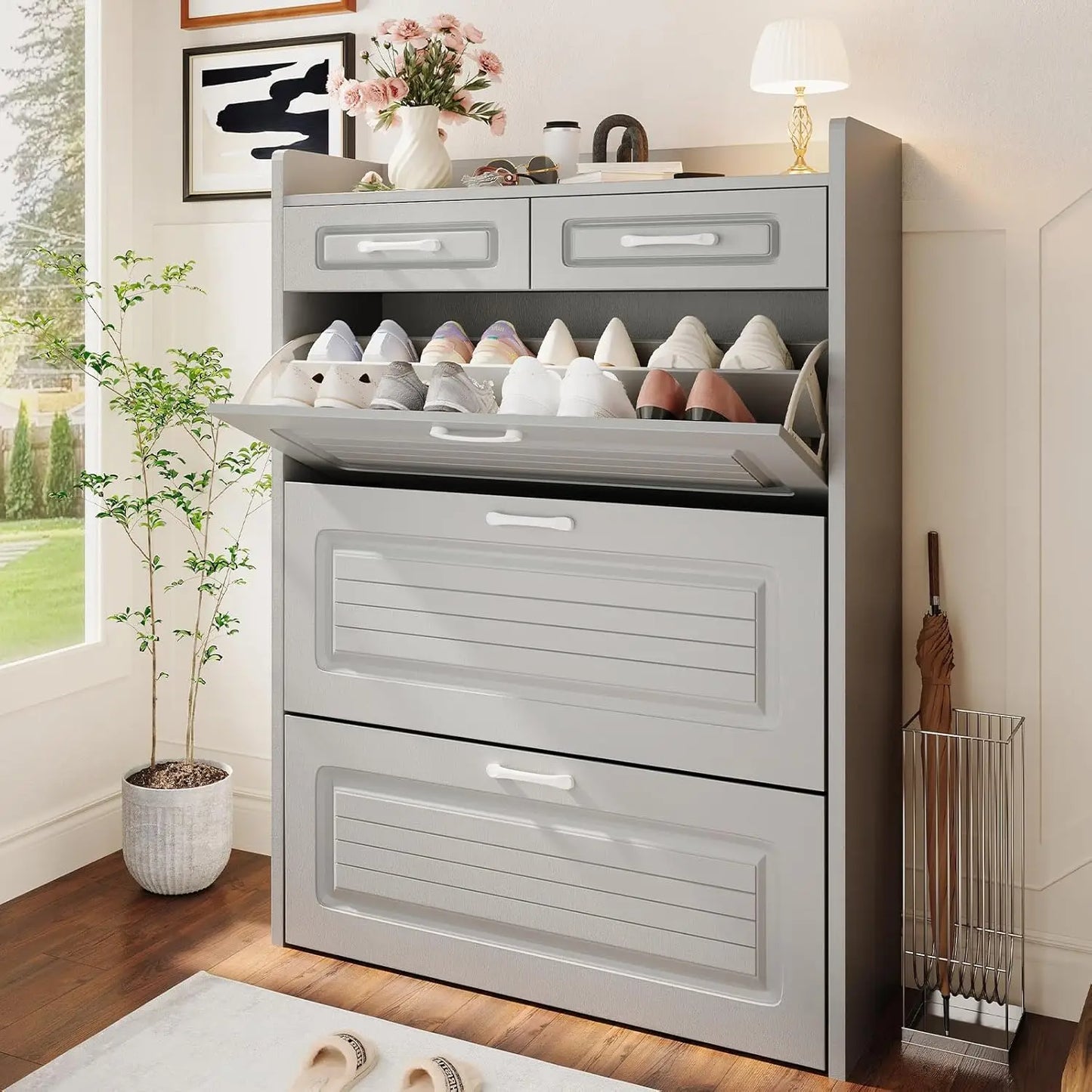3 Flip Drawer & 2 Storage Drawer Cabinet