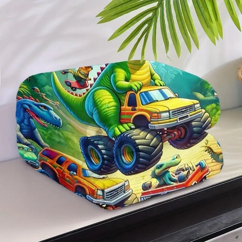 Cartoon Dinosaur Throw Blanket