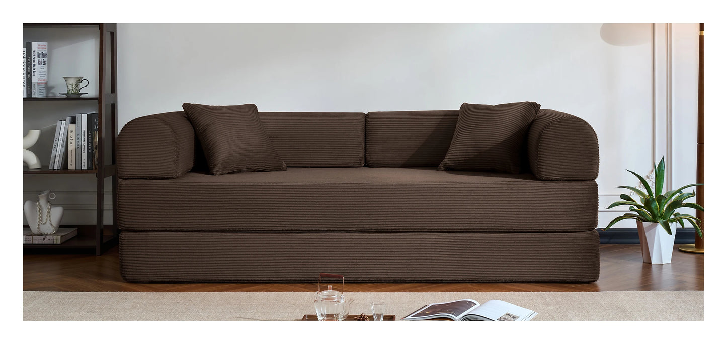 79’’ Folding Convertible Corduroy Sofa Bed