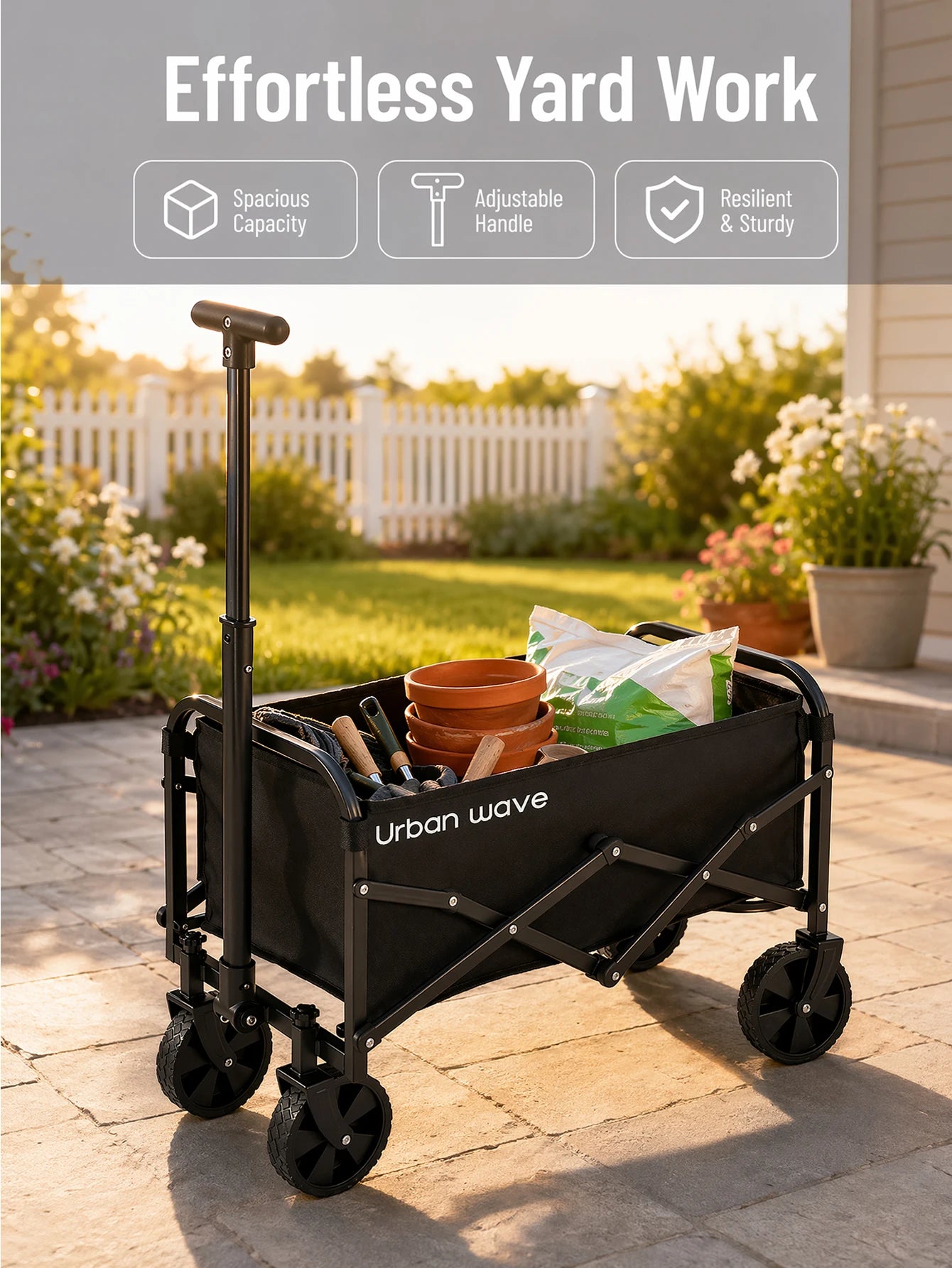 Collapsible 220 lbs Capacity Wagon with Wheels