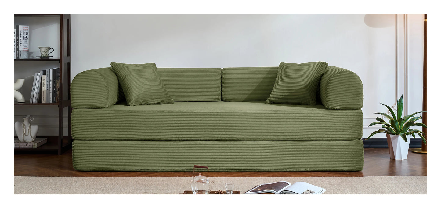 79’’ Folding Convertible Corduroy Sofa Bed