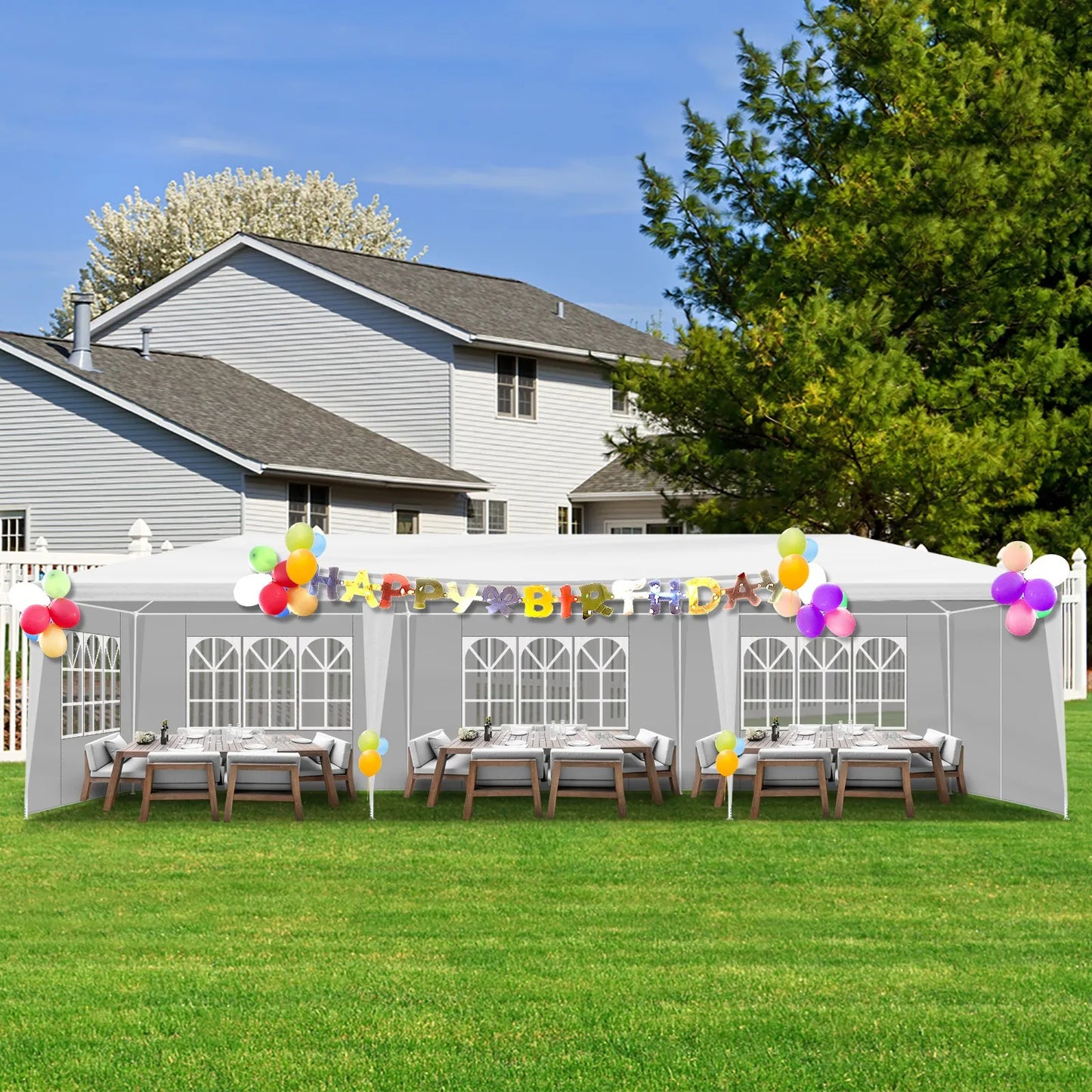10'x30' Canopy Tent with 8 Removable Walls
