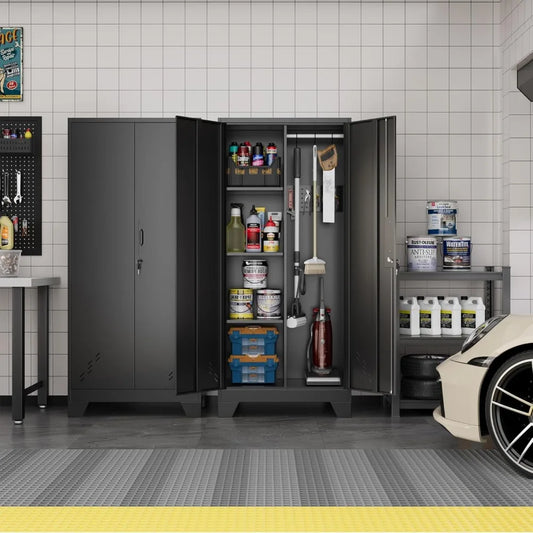 Metal Storage Cabinet with Locking Doors