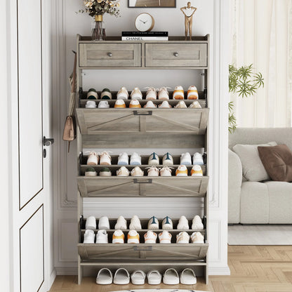 Shoe Cabinet with 3 Flip and 2 Drawers