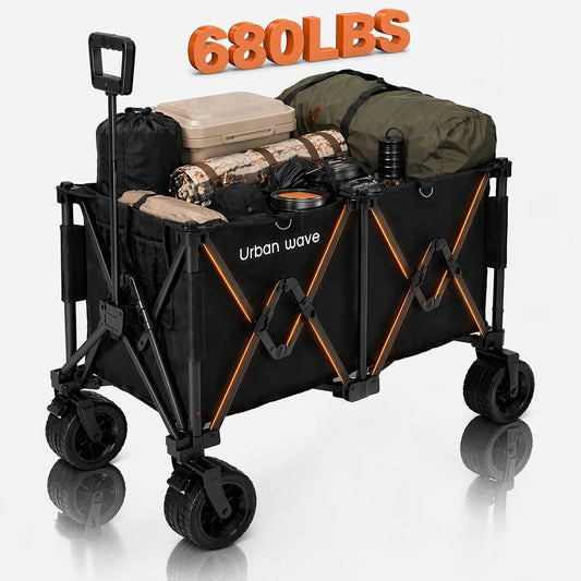 Heavy-Duty Folding Beach Cart - 680LBS Capacity