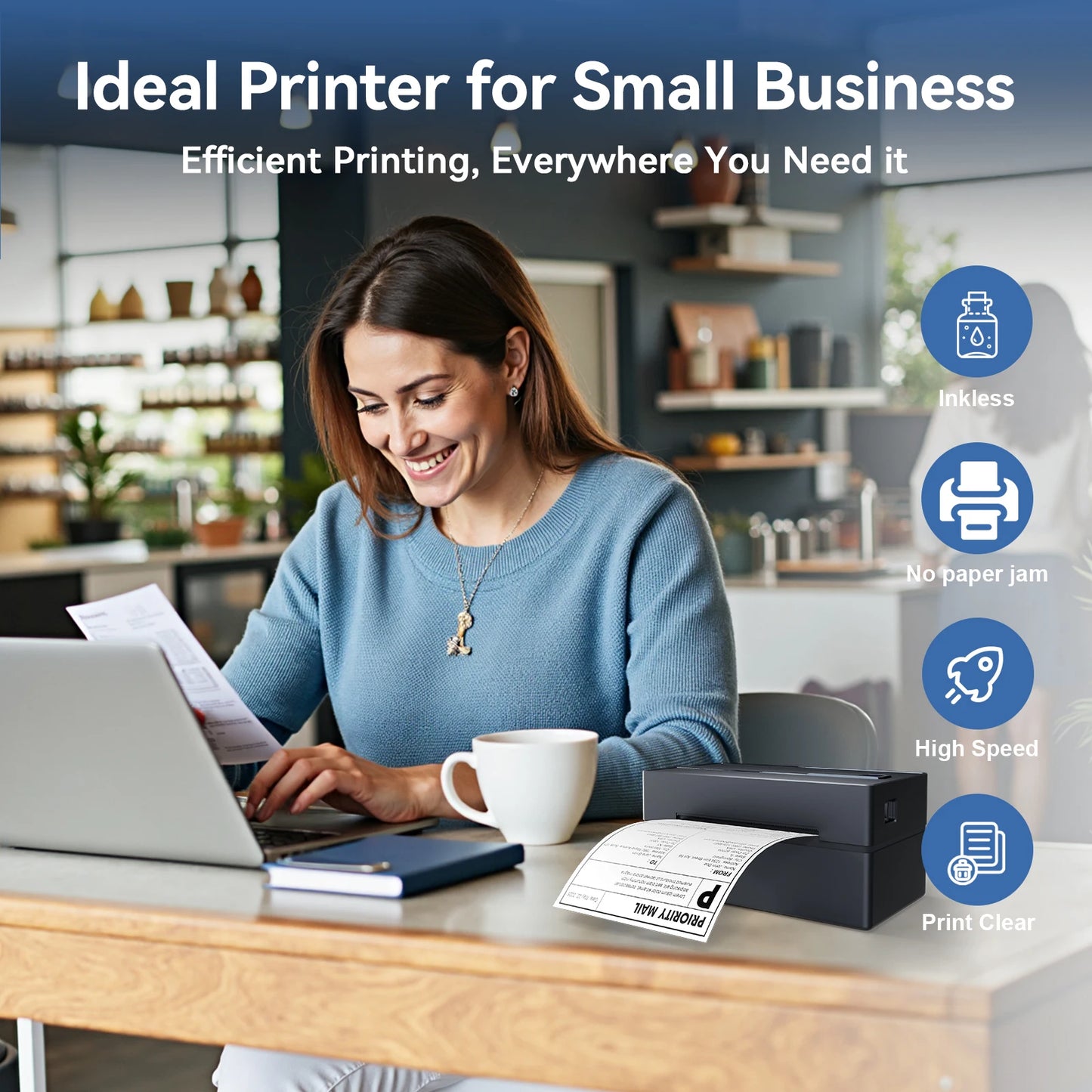 Thermal Label Printer No Ink Required 203DPI