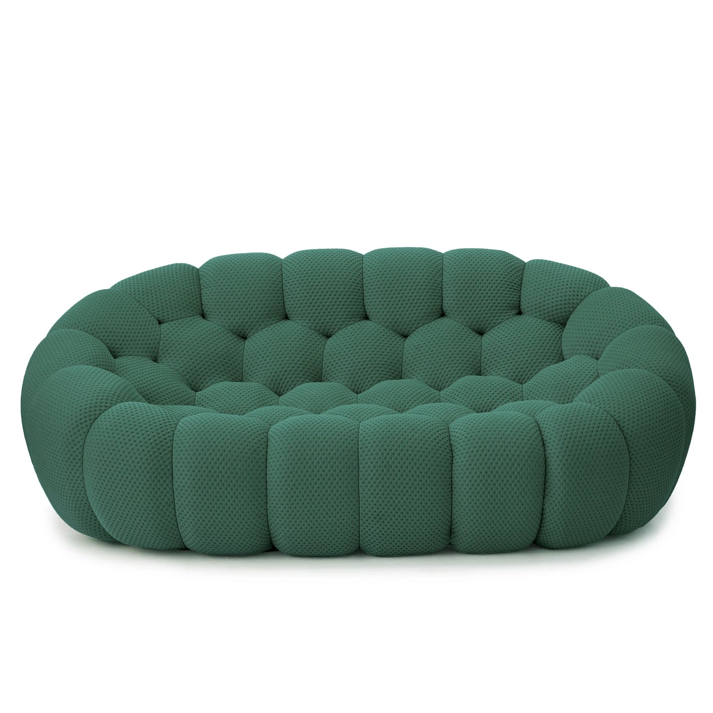 Curved Boneless Loveseat with 3D Knitted Fabric