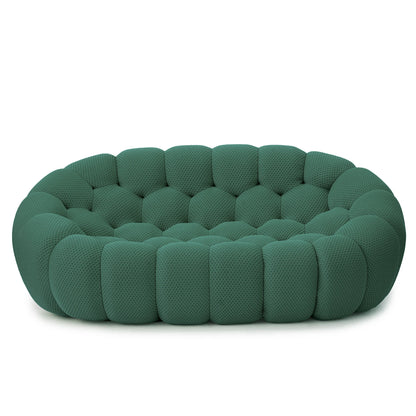 Curved Boneless Loveseat with 3D Knitted Fabric