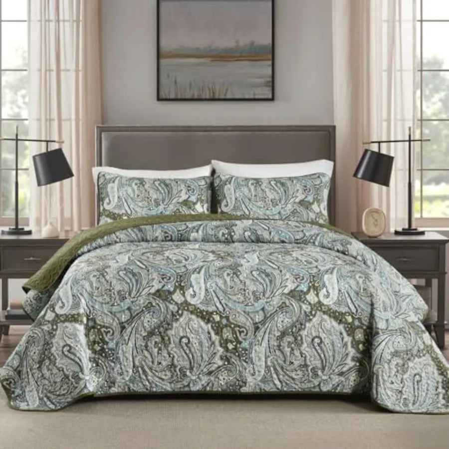 3 Pieces Quilt Set Boho Bedspread