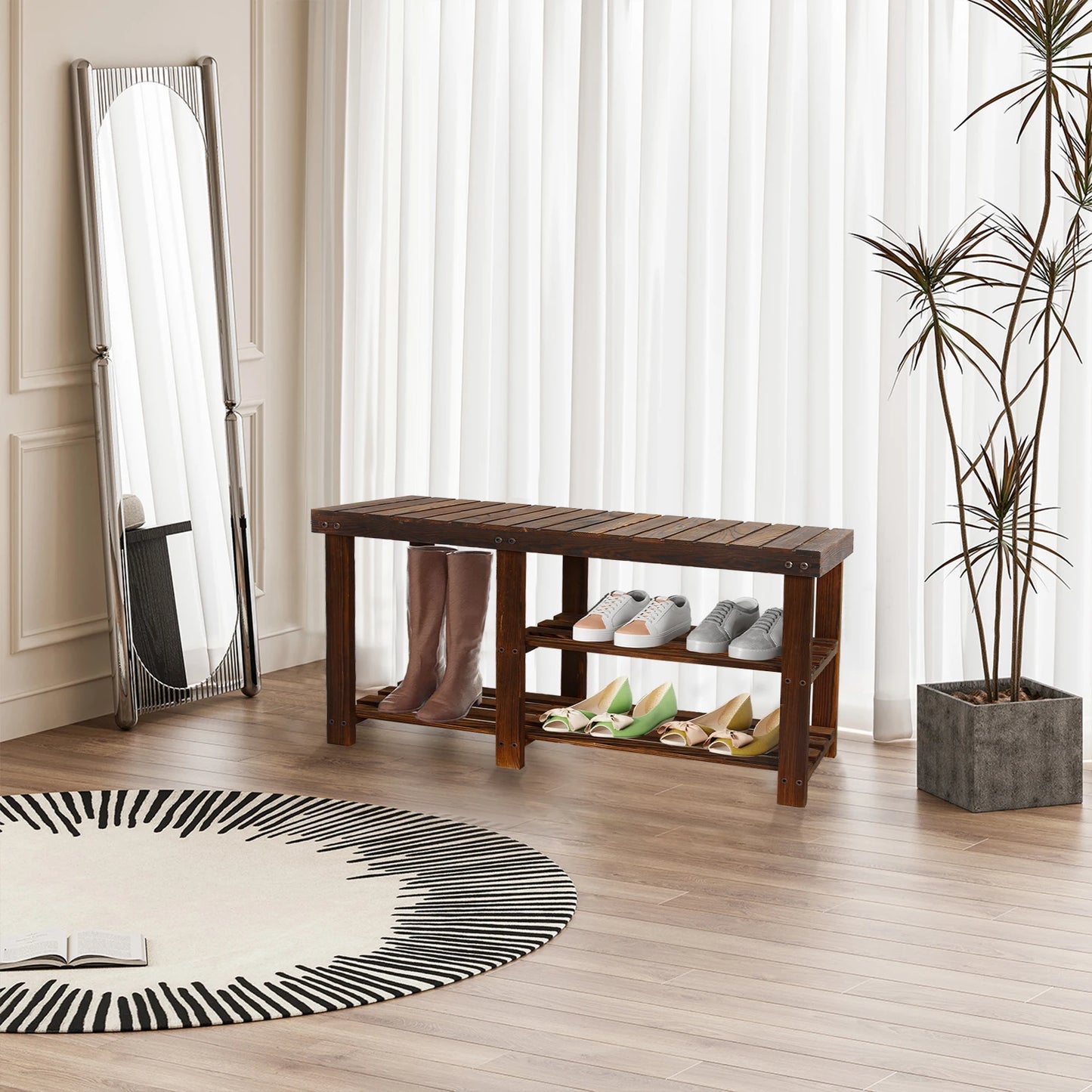 3-Tier Shoe Rack Bench