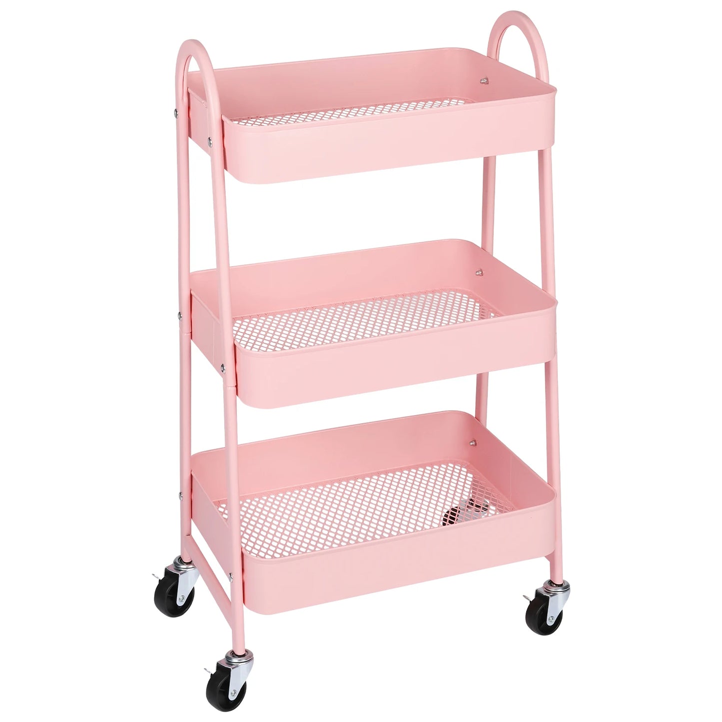 3-Tier Storage Kitchen Cart with Lockable Wheels